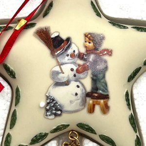 M.J. Hummel 2005 Christmas Star Ornament Snowman & Boy Danbury Mint